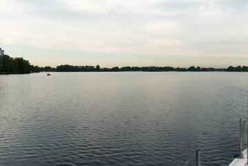 
Sunset on the river, landscape