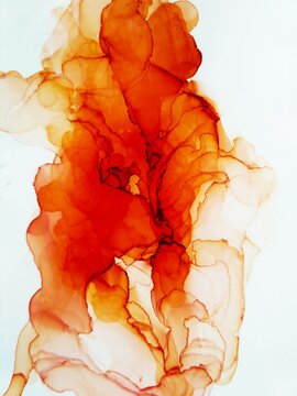 Alcohol Ink Fire Flame. Ink Wash Painting. Sunny 