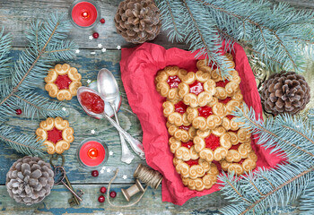 Christmas cookies with jam