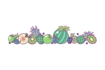 vector fruit panorama border frame clip art