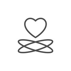 Care and support sign line outline icon