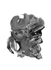 black abstract acrylic brush