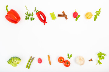 Superfoods on a gray or white background with copy space.  Healthy vegan food.