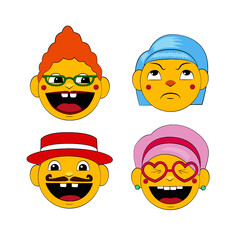 emoticon set collection faces