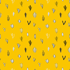 Cactus seamless pattern background. Vector illustration for fabric and gift wrap paper design.