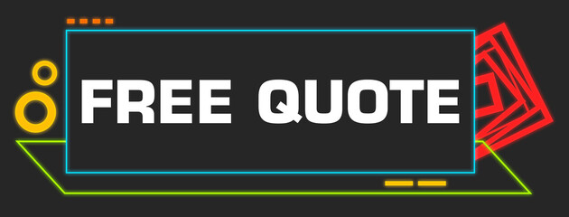 Free Quote Dark Colorful Neon Borders Squares 