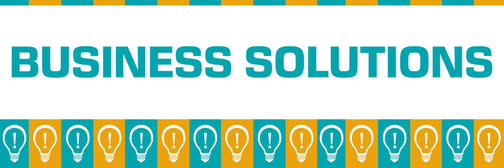 Business Solutions Turquoise Yellow Boxes Bulbs Horizontal 