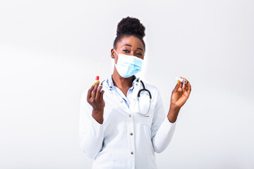 Medical healthcare holding COVID-19 , Coronavirus swab collection kit, wearing protective mask , test tube for taking OP NP patient specimen sample,PCR DNA testing protocol process