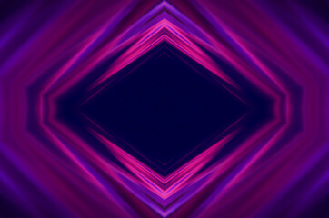 Dark abstract background with neon ultraviolet lines, waves. Light neon effect. Laser light show, energy waves.