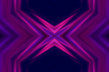 Dark abstract background with neon ultraviolet lines, waves. Light neon effect. Laser light show, energy waves.