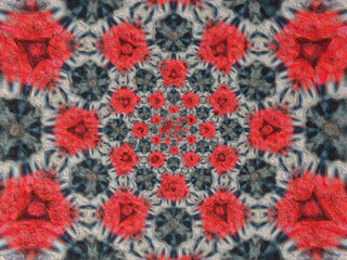 psychedelic Mandala style abstract background with rough paper texture illustration
