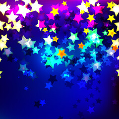 Vector illustration. Starry shining background, greeting card.