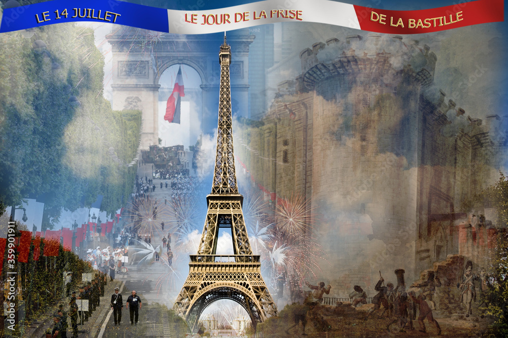 Wall mural bastille day