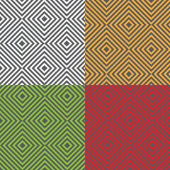 Geometric vector pattern, repeating stripe diamond shape, user can change color on background. Pattern is clean for fabric, wallpaper, printing. Pattern is on swatches panel