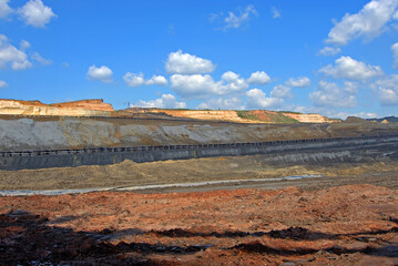 Conveyor belt on surface mine.	
Beautiful landscape of a surface mine.