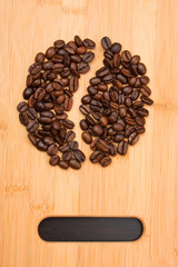 coffee beans on the board