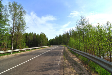 The road makes a left turn. Russia