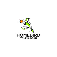 Home bird logo design vector