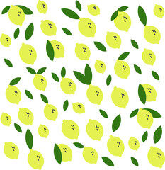 lemon pattern with leaves fruit seamless background vector graphic
