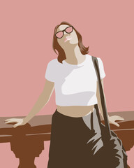 girl with a shoulder bag