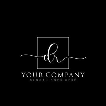 initial DR branding logo collections, handwriting logo of initial signature, wedding, fashion, floral and botanical with creative template vector