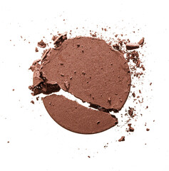 Scattered eye shadow sample swatch on white background