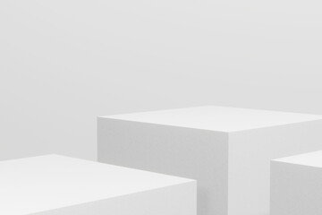 White podium in abstract background composition for product, 3d render, 3d illustration, Minimal design empty space.