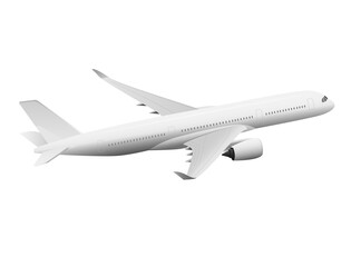 Fototapeta na wymiar narrow body aircraft in white