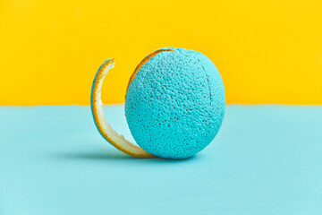 peel slice peeled cyan dyed orange