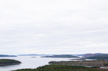 Fototapeta na wymiar Islands around the High coast of Sweden, Örnsköldsvik. 