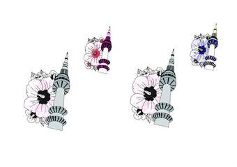 Korea national flower Mugunghwa, rose of Sharon, hibiscus