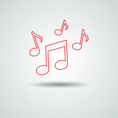 Music notes vector background. Harmony symbol. Melody icon. 