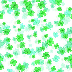 Green shamrocks pattern. St Patricks day background