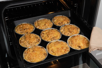 Julienne with chicken and mushrooms. Cooking Mushroom Chicken Julienne.