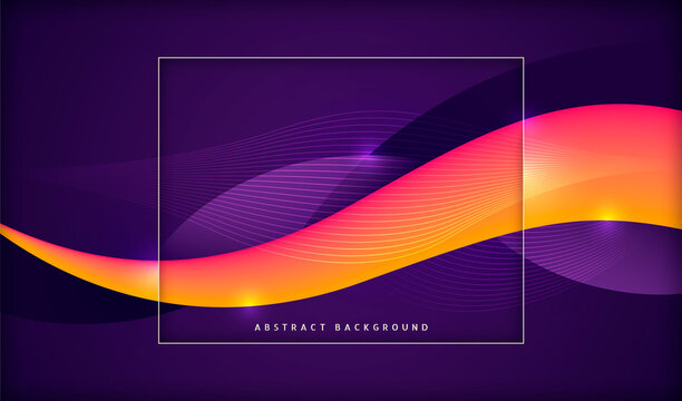 Modern technology banner design with abstract wavy shapes in color. Vector illustration.