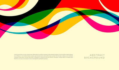 Abstract colorful composition made of various wavy shapes. Vector illustration.