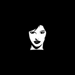 beautiful woman silhouette logo design