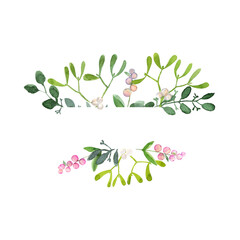 Christmas square frame for congratulations. Winter twig decoration.