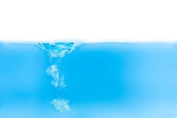 Water droplets moving in waves