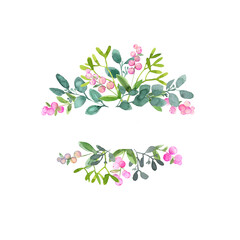 Christmas square frame for congratulations. Winter twig decoration.