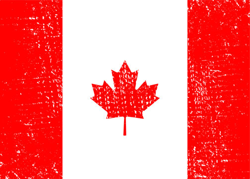 Grunge Canada flag vector illustration