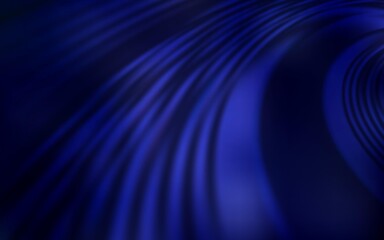 Dark BLUE vector pattern with curved lines. A circumflex abstract illustration with gradient. Template for cell phone screens.