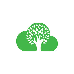 Obraz premium People Cloud Tree Logo Design. Family tree sign and symbol.
