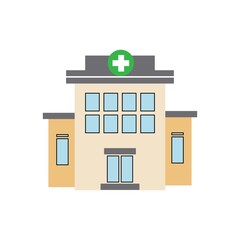 hospital building flat icon vector illustration on white background