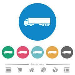 Fototapeta na wymiar Camion flat round icons