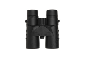 Modern binoculars isolate on white back. Surveillance device. Device for viewing at a distance.