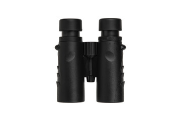 Modern binoculars isolate on white back. Surveillance device. Device for viewing at a distance.