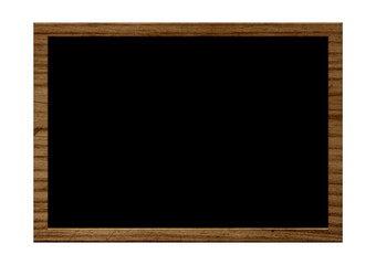 Textfreiraum auf schwarzer Tafel mit braunem Holzrahmen