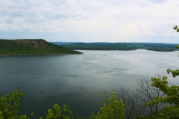 Fototapeta premium landscape with lake and clouds