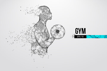 Abstract silhouette of a wireframe bodybuilder. Man on the white background. Gym. Convenient organization of eps file. Vector illustration. Thanks for watching